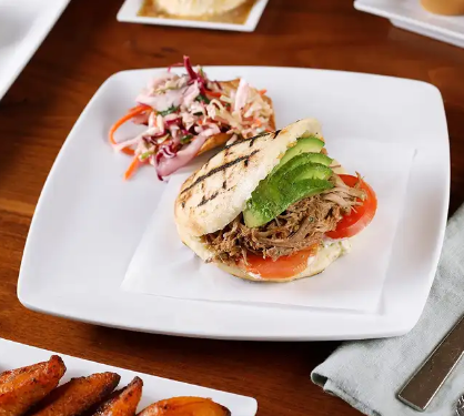 WHITE AREPA PULLED PORK PERNIL